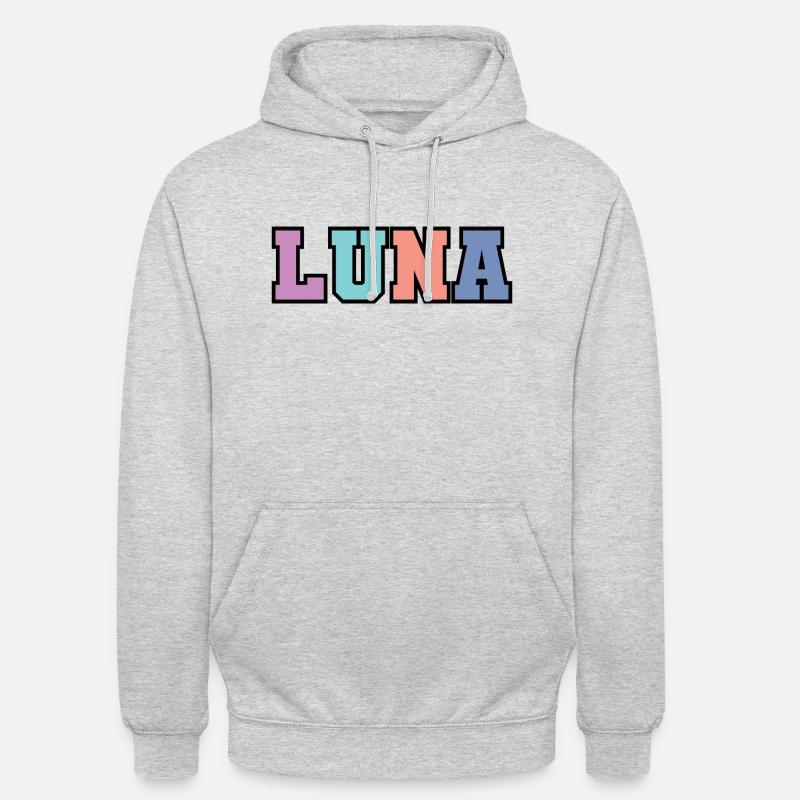 Nom - Luna - Sweat-shirt à capuche unisexe - gris clair chiné