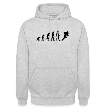 Evolution American Football - Unisex Hoodie - Hellgrau meliert - Vorne - Alina (178cm) & Michal (187cm)