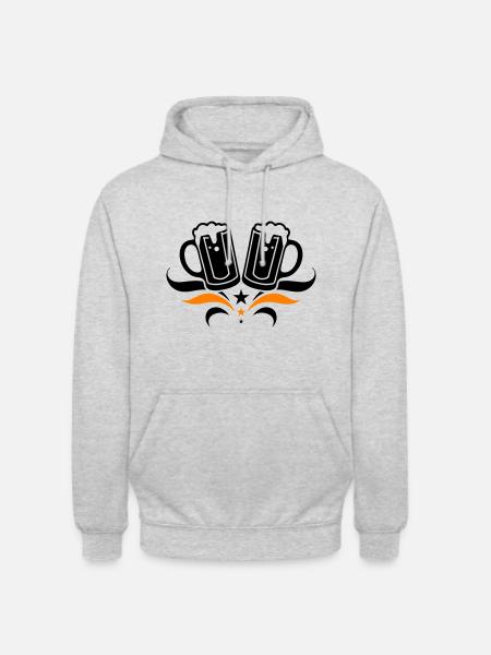 Bierglas Bierkrug Bier - Unisex Hoodie - Hellgrau meliert