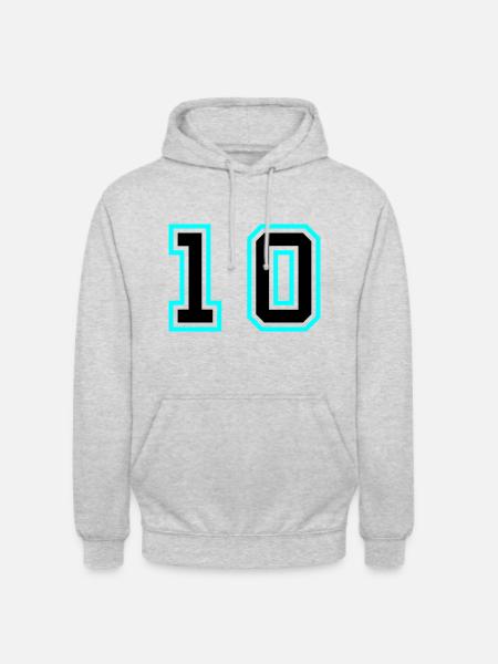 10 Zahl symbol - Unisex Hoodie - Hellgrau meliert
