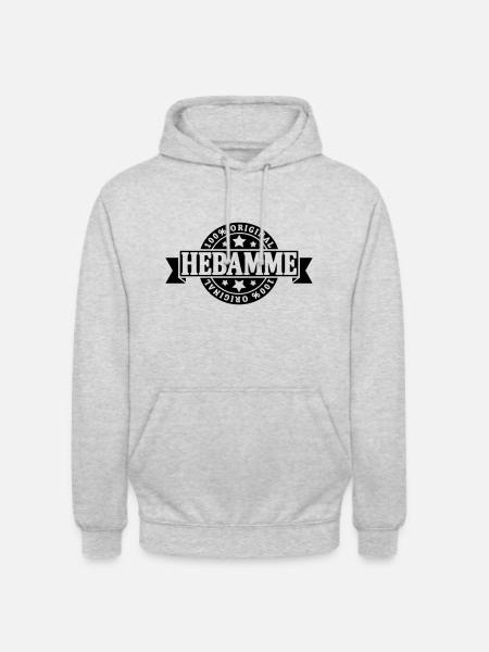 Hebamme - Unisex Hoodie - Hellgrau meliert