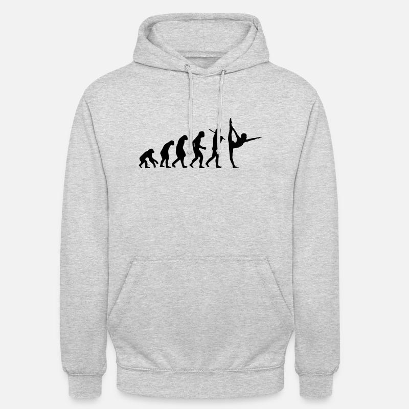 Yoga exercices cadeau Evolution - Sweat-shirt à capuche unisexe - gris clair chiné