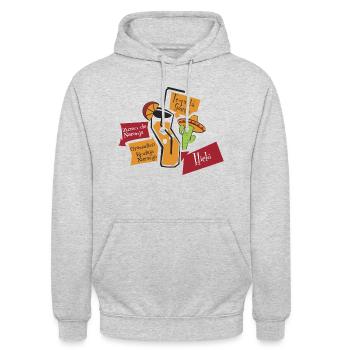Tequila - Unisex Hoodie - Hellgrau meliert - Vorne - Alina (178cm) & Michal (187cm)
