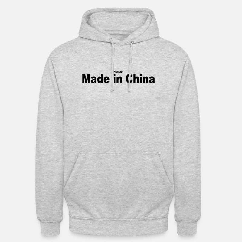 Fabriqué en Chine (probablement) - Sweat-shirt à capuche unisexe - gris clair chiné