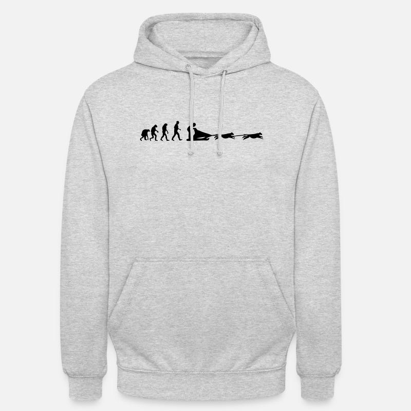 dog sledge evolution - Unisex Hoodie - light heather grey