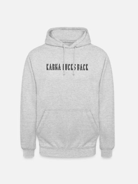 Karma Fucks Back - Shadow straight - Unisex Hoodie - Hellgrau meliert