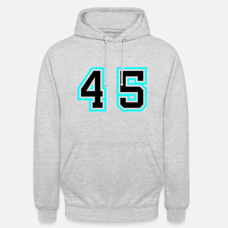 Symbole de 45 chiffres - Sweat-shirt à capuche unisexe - gris clair chiné
