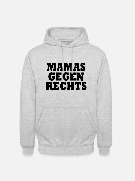 Mamas gegen rechts - Unisex Hoodie - Hellgrau meliert