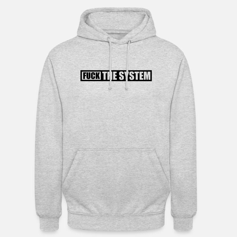 Logo baise le système - Sweat-shirt à capuche unisexe - gris clair chiné