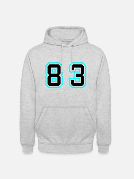83 Symbole numérique - Sweat-shirt à capuche unisexe - gris clair chiné