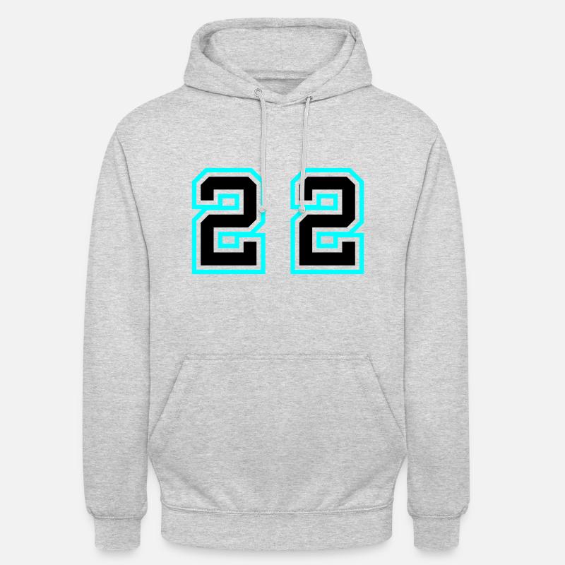 22 Symbole numérique - Sweat-shirt à capuche unisexe - gris clair chiné