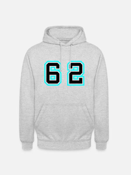 62 Symbole numérique - Sweat-shirt à capuche unisexe - gris clair chiné