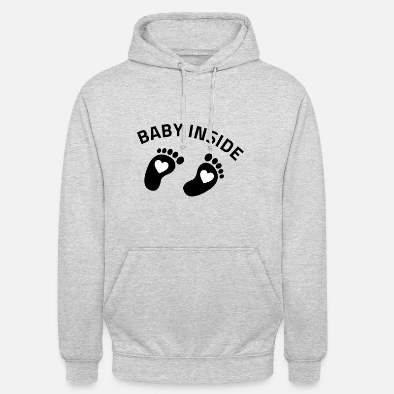 baby inside feet - Unisex Hoodie - light heather grey