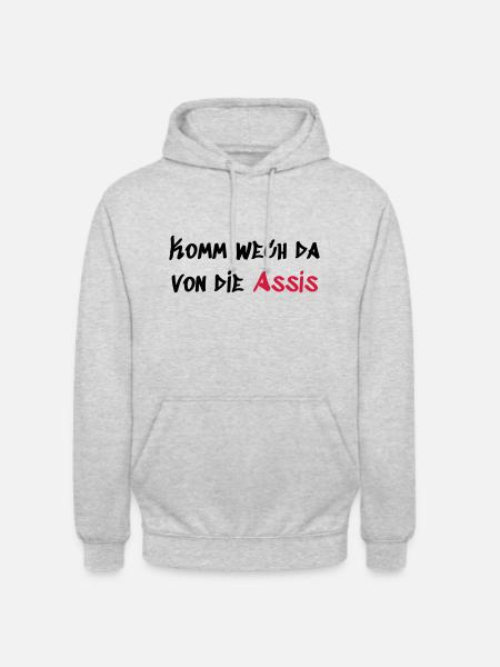 Komm wech da - Unisex Hoodie - Hellgrau meliert