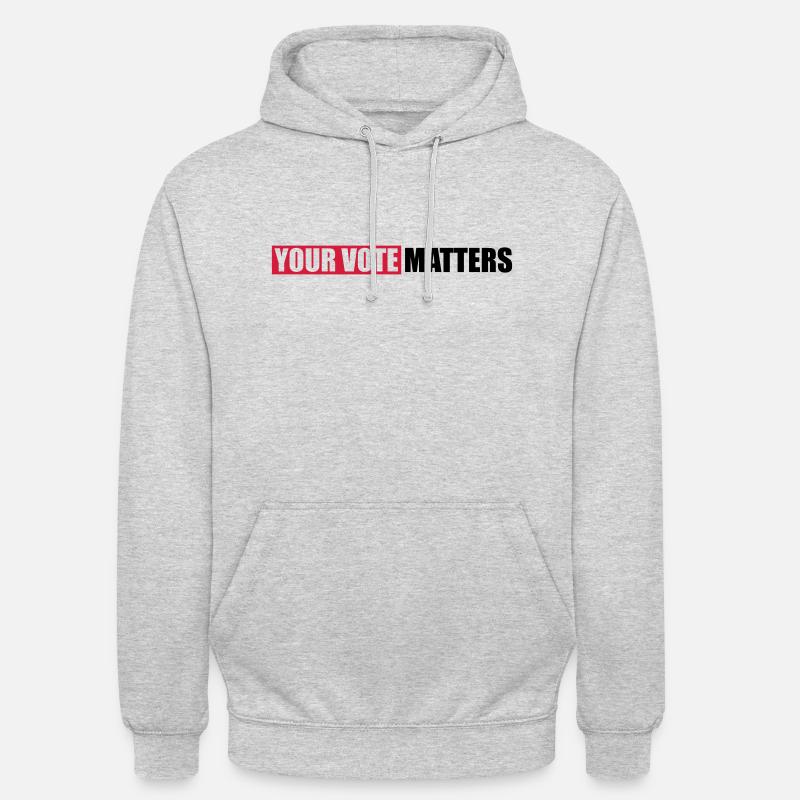 votre vote compte citation - Sweat-shirt à capuche unisexe - gris clair chiné