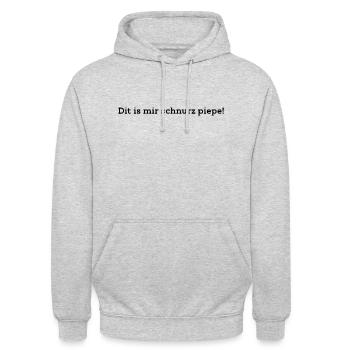 Dit is mir schnurz piepe Schwarz Brust - Unisex Hoodie - Hellgrau meliert - Vorne - Alina (178cm) & Michal (187cm)