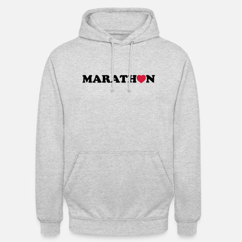 marathon - Sweat-shirt à capuche unisexe - gris clair chiné