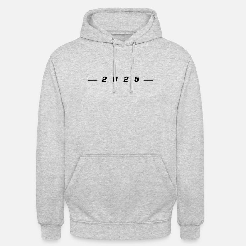 Année 2025 - Sweat-shirt à capuche unisexe - gris clair chiné