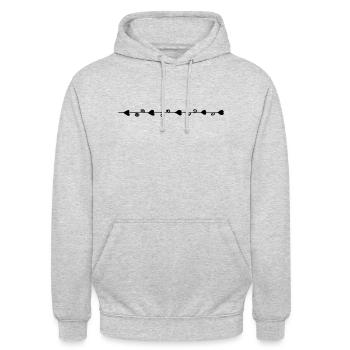 Floral Garland Flowers Hearts 03 Artboard 3 - Unisex Hoodie - light heather grey - Front - Alina (178cm) & Michal (187cm)