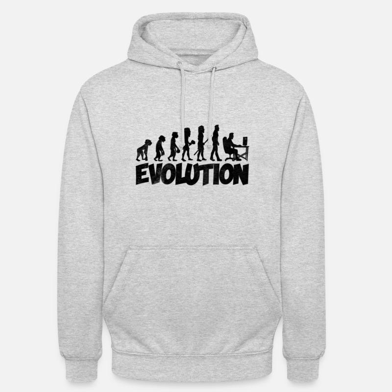 Computer Nerd Evolution - Unisex Hoodie - Hellgrau meliert