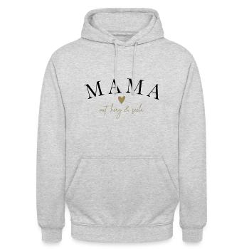 Mum with heart and soul - Unisex Hoodie - light heather grey - Front - Alina (178cm) & Michal (187cm)
