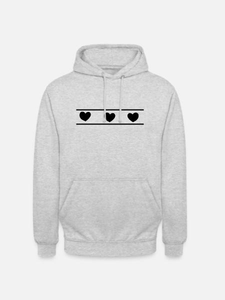 Herzen Herz - Unisex Hoodie - Hellgrau meliert