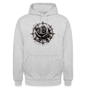 Gothic Rose - Unisex Hoodie - light heather grey - Front - Alina (178cm) & Michal (187cm)