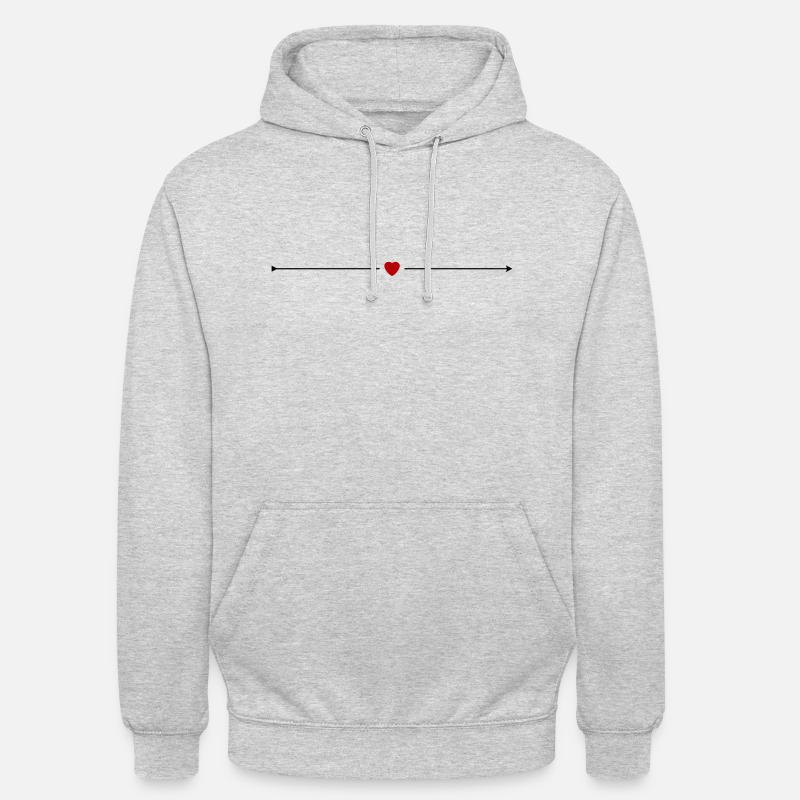 Herzpfeil - Unisex Hoodie - Hellgrau meliert