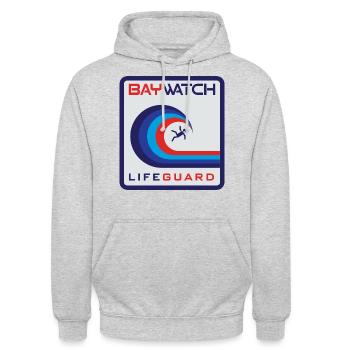 Baywatch Vague Maître Nageur - Sweat-shirt à capuche unisexe - gris clair chiné - Devant - Alina (178cm) & Michal (187cm)