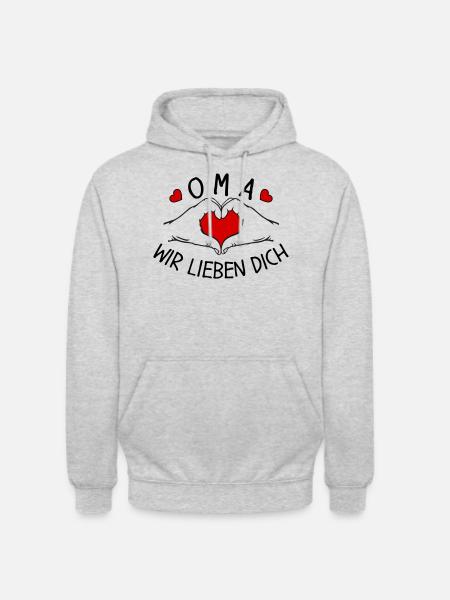 Oma wir lieben Dich - Unisex Hoodie - Hellgrau meliert