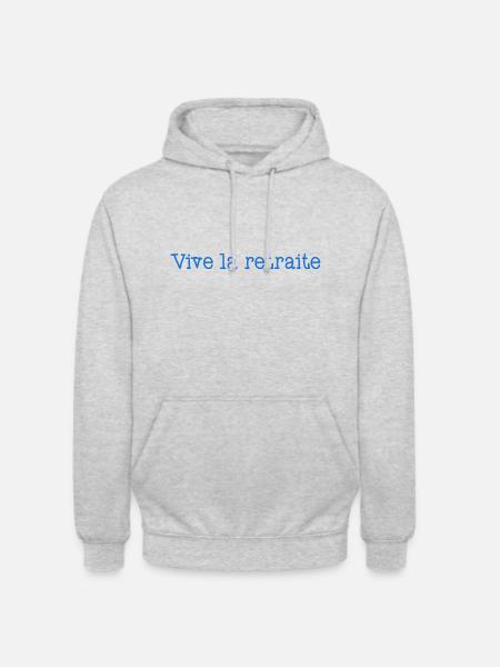 RETRAITE. RETRAITE. RETRAITEE. RETRAITE - Sweat-shirt à capuche unisexe - gris clair chiné