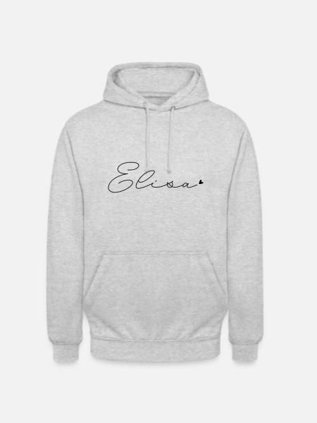 Name Elisa - Unisex Hoodie - Hellgrau meliert