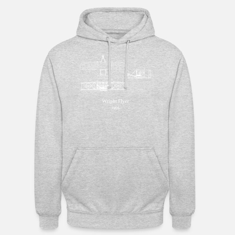 Avion Le Wright Flyer - Sweat-shirt à capuche unisexe - gris clair chiné