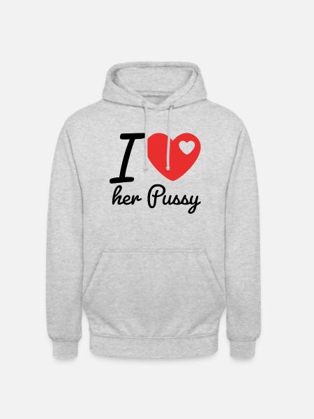 J'aime sa chatte - Sweat-shirt à capuche unisexe - gris clair chiné