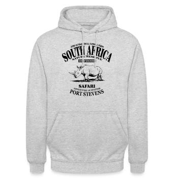 South Africa - Rhinoceros - Unisex Hoodie - light heather grey - Front - Alina (178cm) & Michal (187cm)