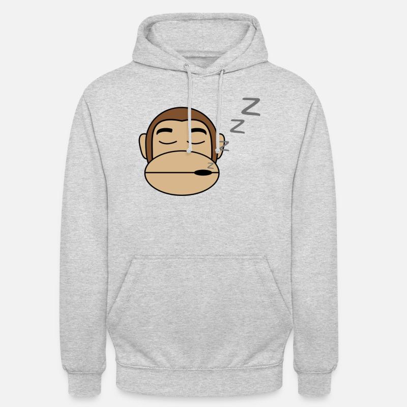 Monkey Sleeps Gift Idea - Unisex Hoodie - light heather grey