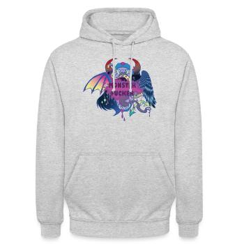 Monster Fucker! - Unisex Hoodie - Hellgrau meliert - Vorne - Alina (178cm) & Michal (187cm)