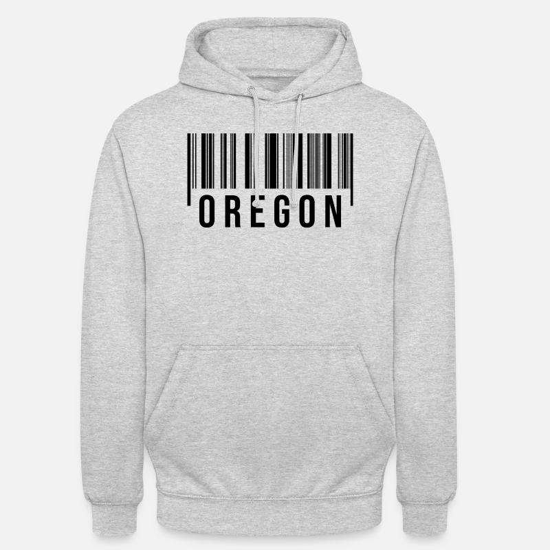 Code-barres de l’Oregon - Sweat-shirt à capuche unisexe - gris clair chiné