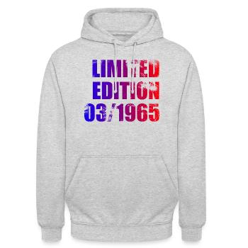 60e anniversaire Edition limitée 03/1965 - Sweat-shirt à capuche unisexe - gris clair chiné - Devant - Alina (178cm) & Michal (187cm)