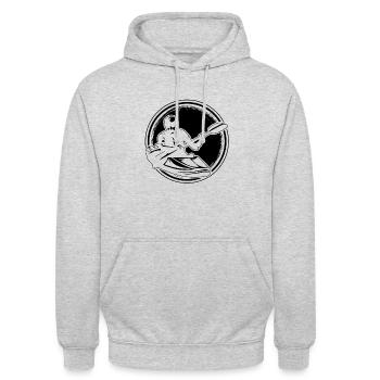 Canoë kayak de pagaie | Cadeaux de pagaie en eau vive - Sweat-shirt à capuche unisexe - gris clair chiné - Devant - Alina (178cm) & Michal (187cm)