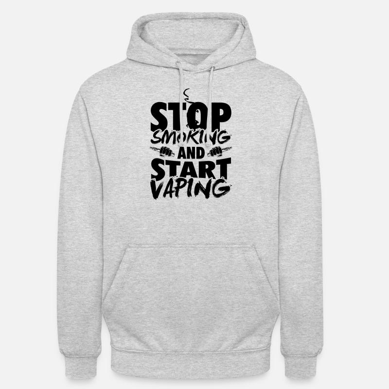 Vape | Vaping Vapen E-Cigarette Gift - Sweat-shirt à capuche unisexe - gris clair chiné