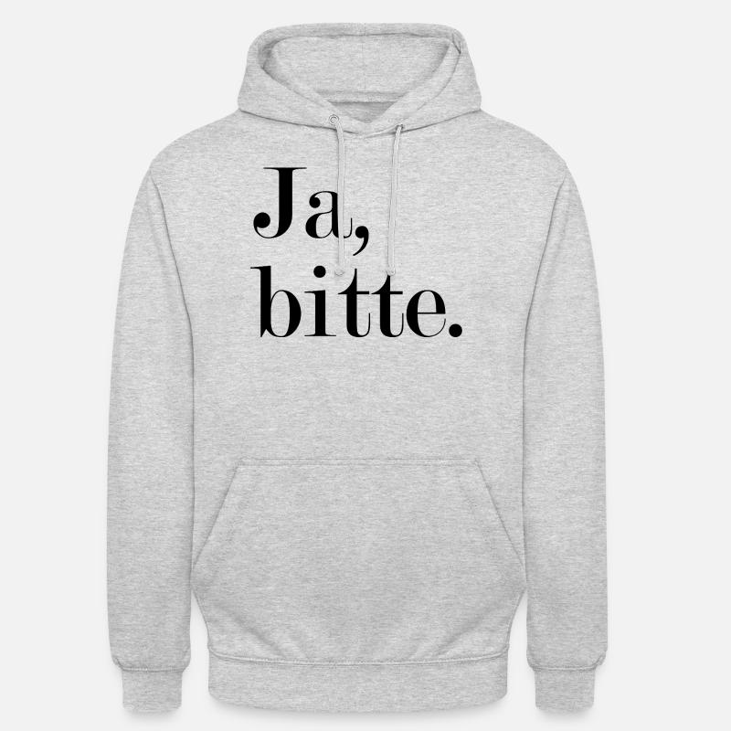 Ja, bitte Statement Antwort - Unisex Hoodie - Hellgrau meliert