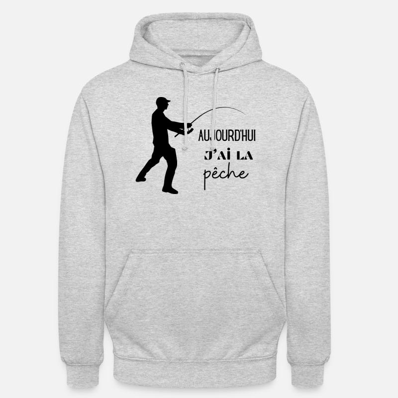 pêche - Sweat-shirt à capuche unisexe - gris clair chiné