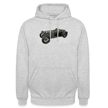 Oldtimer - Unisex Hoodie - Hellgrau meliert - Vorne - Alina (178cm) & Michal (187cm)