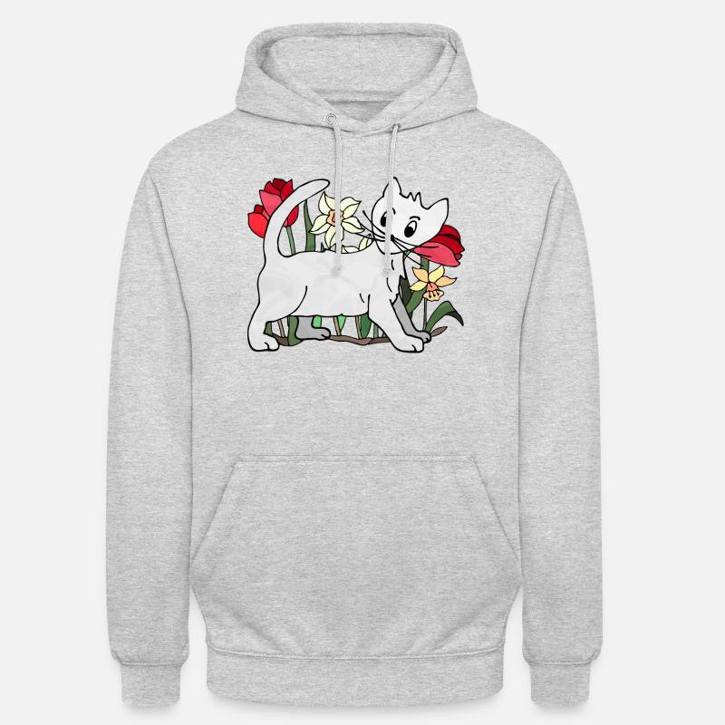 Chat - Sweat-shirt à capuche unisexe - gris clair chiné