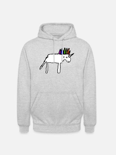 Beautiful scribbled unicorn - Unisex Hoodie - light heather grey