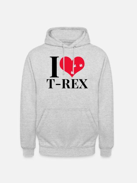 I love T Rex - Unisex Hoodie - light heather grey