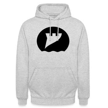 Corse Sud corsica - Sweat-shirt à capuche unisexe - gris clair chiné - Devant - Alina (178cm) & Michal (187cm)