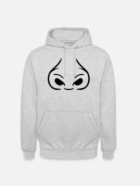 Narici grandi naso spesso - Felpa con cappuccio unisex - grigio chiaro melange