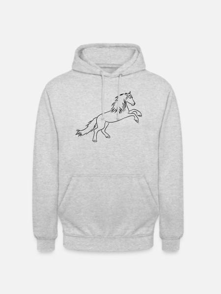 Pferd - Unisex Hoodie - Hellgrau meliert